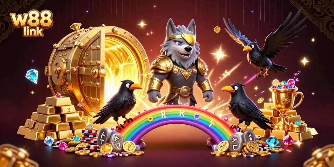 Experience thrilling gaming with the vibrant w88 link illustration showcasing luxury casino elements.