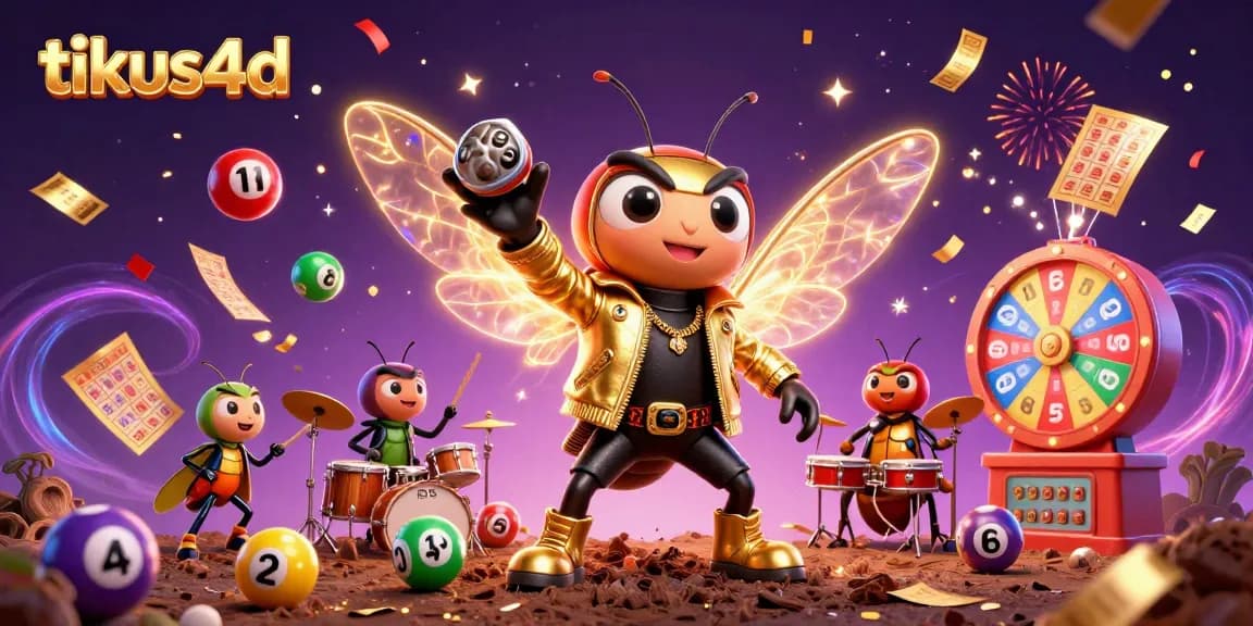 Experience the excitement of tikus4d with vibrant lottery balls and a lively rock star scene.