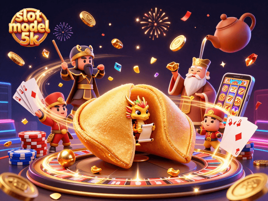Spin the slot modal 5k and unlock golden treasures in this festive casino scene.
