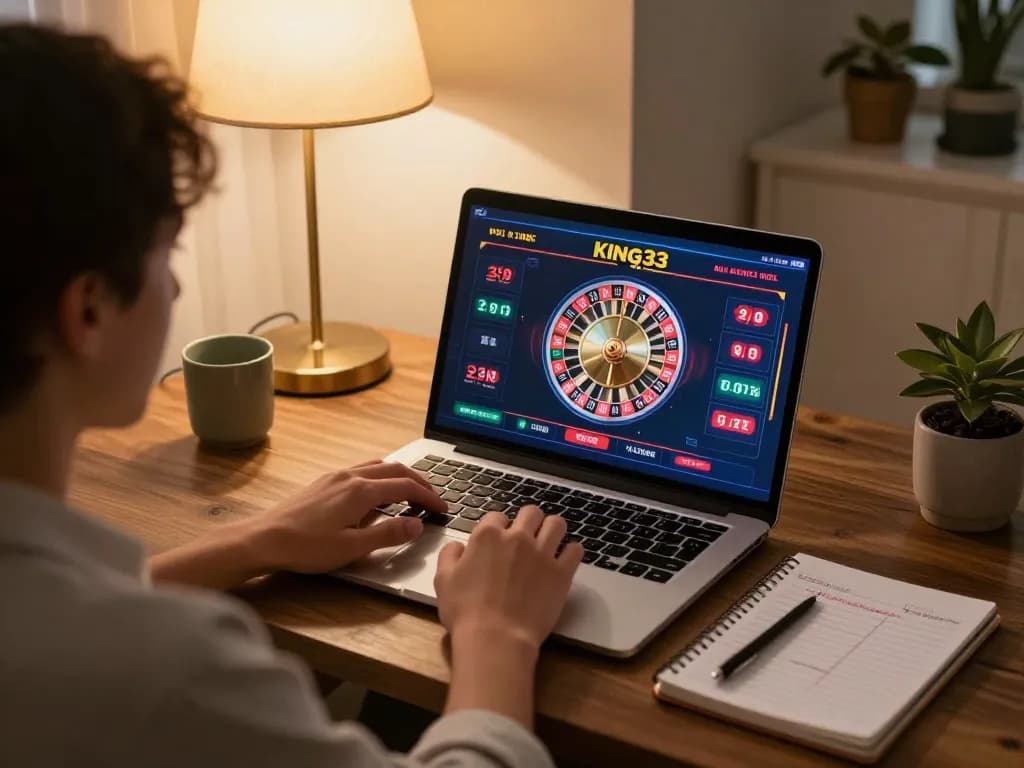Engaging gameplay on King33 casino online, showcasing a player immersed in strategic betting.