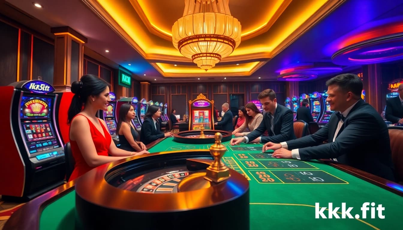 Experience the thrill of gambling at kk55.fit with vibrant casino tables and active players.