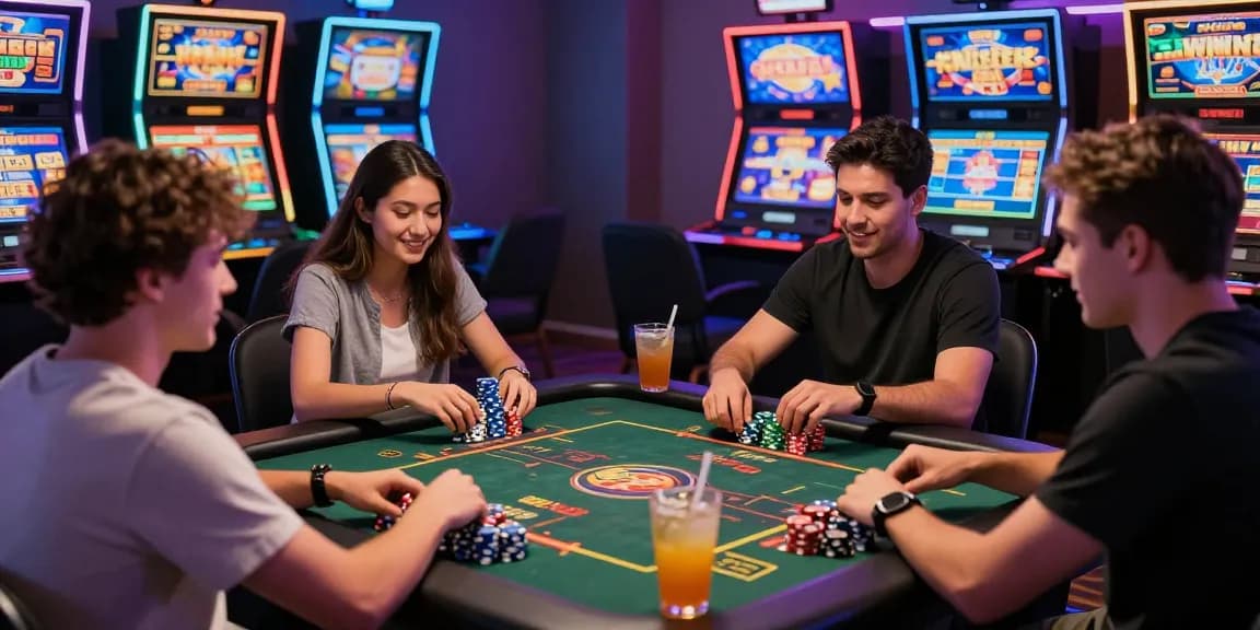 Exciting scene of players enjoying credit card casinos with vibrant games and interactive engagement.