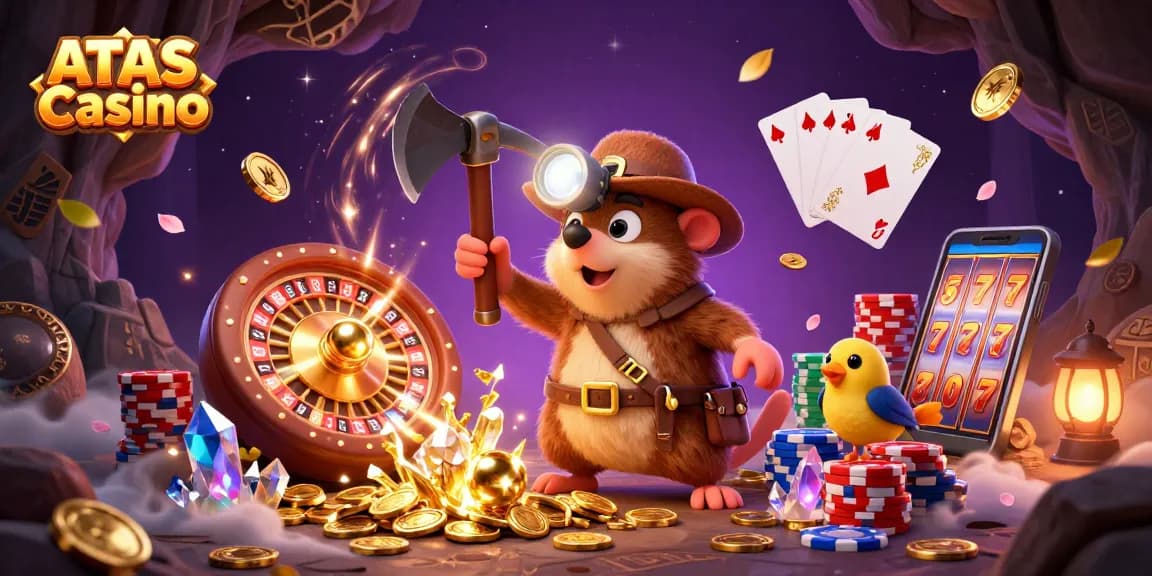 Experience thrilling action at ATAS Casino with a treasure hunting mole in an exciting 3D adventure.