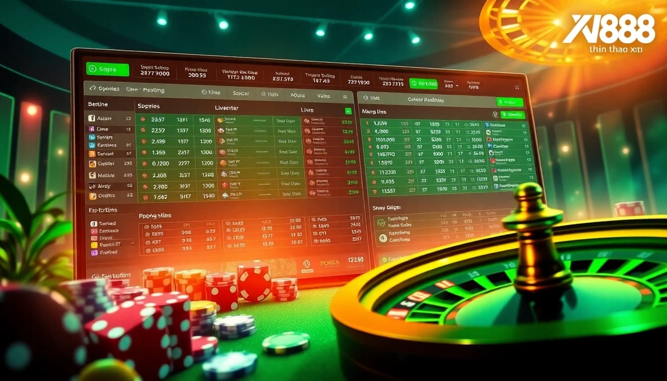 Engaging sports betting action at thể thao xn88, displaying vibrant betting slips and live odds.