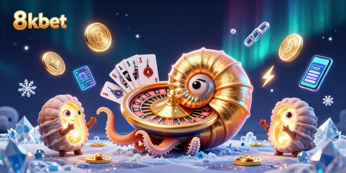 Experience thrilling gaming at 8xbet with dazzling characters and glowing crypto elements.