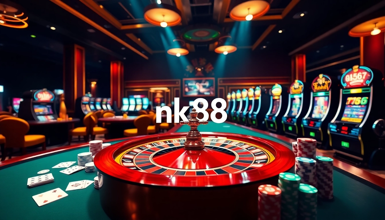 Experience thrilling online gaming with nk88's vibrant casino atmosphere.