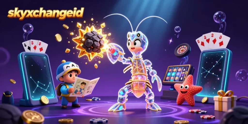 Experience thrilling action with skyxchangeid as galactic characters explore a vibrant casino world.