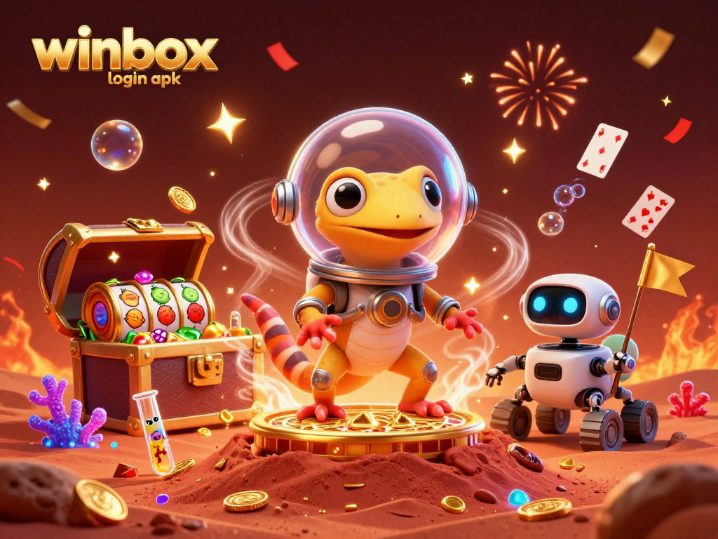 Engage with the exciting winbox login apk scene featuring a Martian gecko in a casino.
