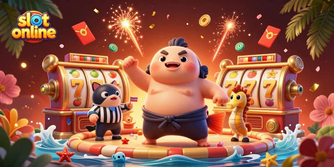 Mainkan slot online dengan karakter 3D fugu dan elemen kasino yang meriah.