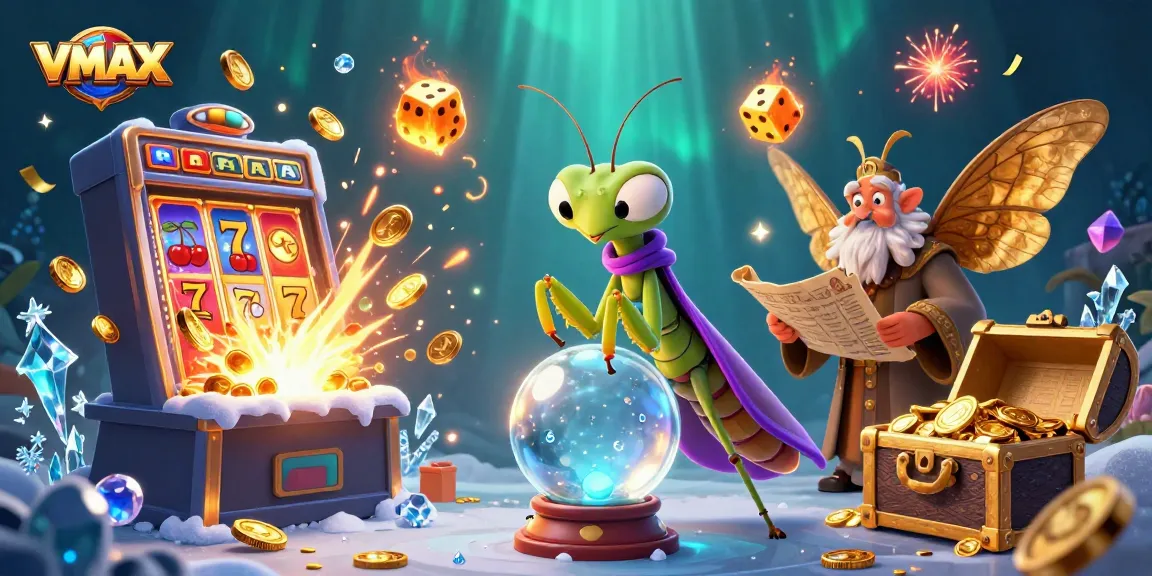 Experience thrilling wins with VMAX in this vibrant casino scene featuring dynamic game elements.