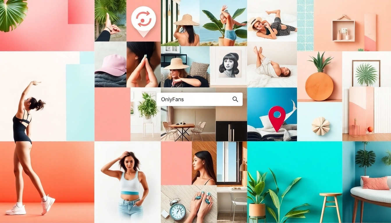 OnlyFans Nearby Creators showcased in a vibrant collage of diverse content categories.