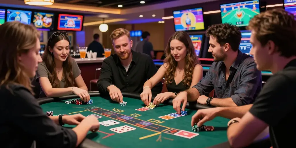 Diskusi strategi permainan di meja blackjack dengan bukumimpi138 link di kasino modern.