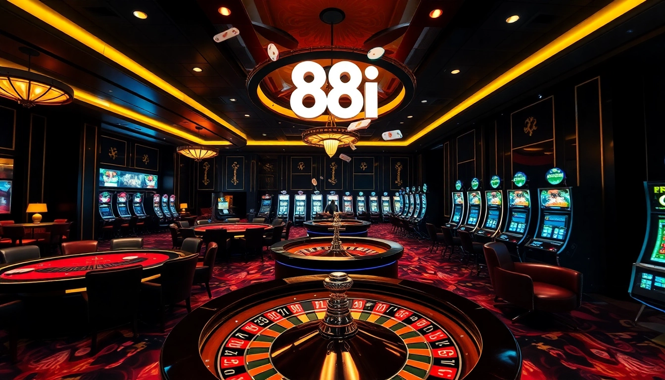 Winning big at 88i casino with poker chips flying in a vibrant, upscale gaming atmosphere.
