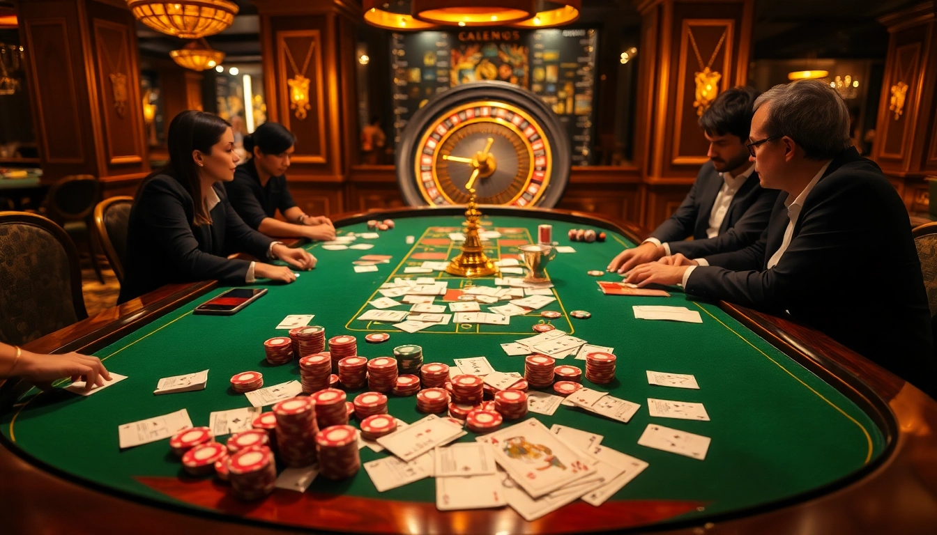 Experience the vibrant energy of GO8's luxurious casino gaming scene with poker chips and cards.