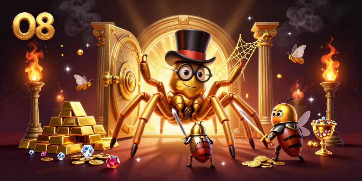 Engage with O8's vibrant gaming scene as a golden tarantula weaves fortune