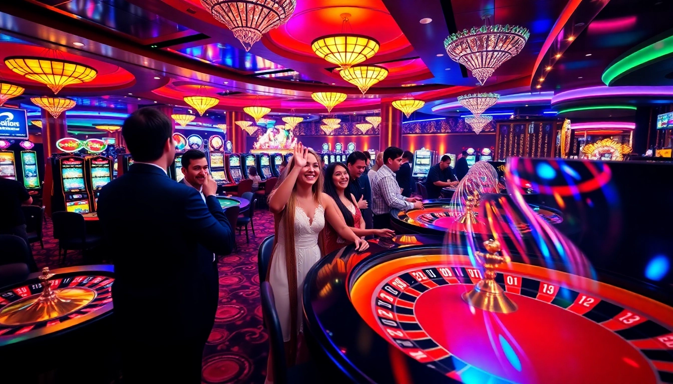 Experience the vibrant atmosphere at win678.com with players enjoying casino games.