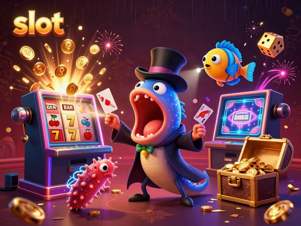 Experience the excitement of slot games with a vibrant illustration of an eel magician in action.