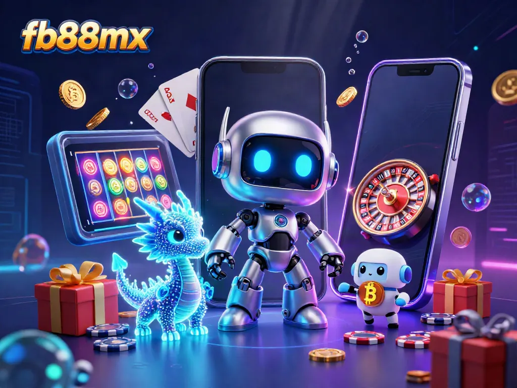 Win big with fb88mx! This vibrant 3D illustration captures an exciting casino gaming scene.