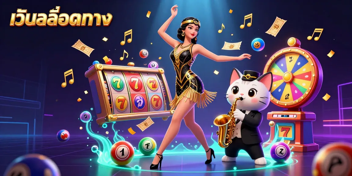 Spin to win with เว็บสล็อตตรง features vibrant slot reels, musical elements, and dynamic jackpot action.