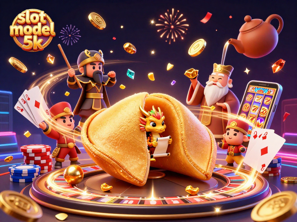Spin the slot modal 5k and unlock golden treasures in this festive casino scene.