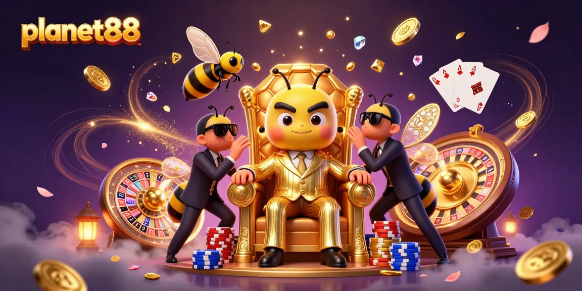 Experience thrilling wins at planet88 with vibrant slot reels, golden coins, and energetic gaming action.