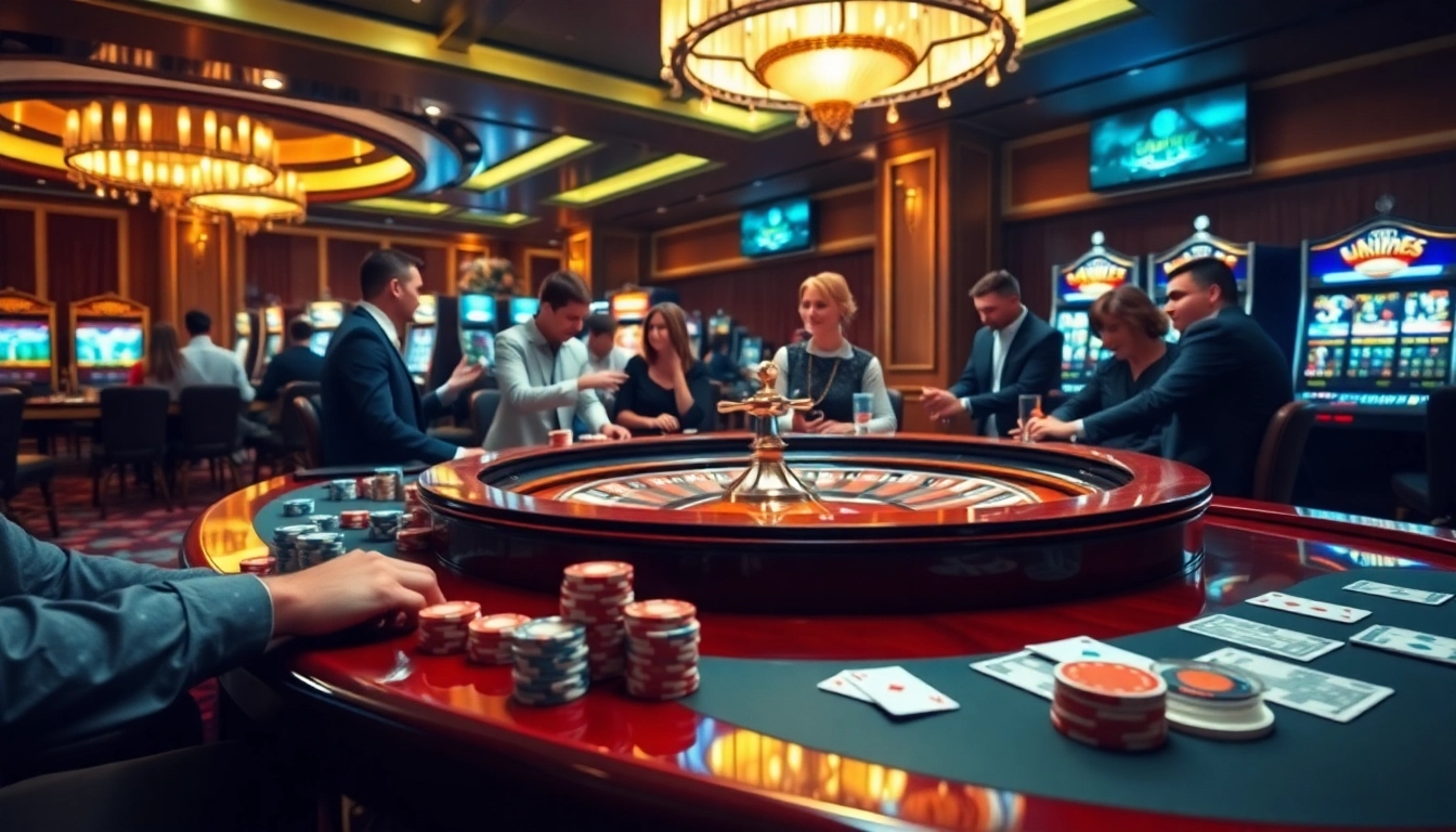 Experience thrilling gaming at rr88.com with vibrant casino atmosphere and excited players.