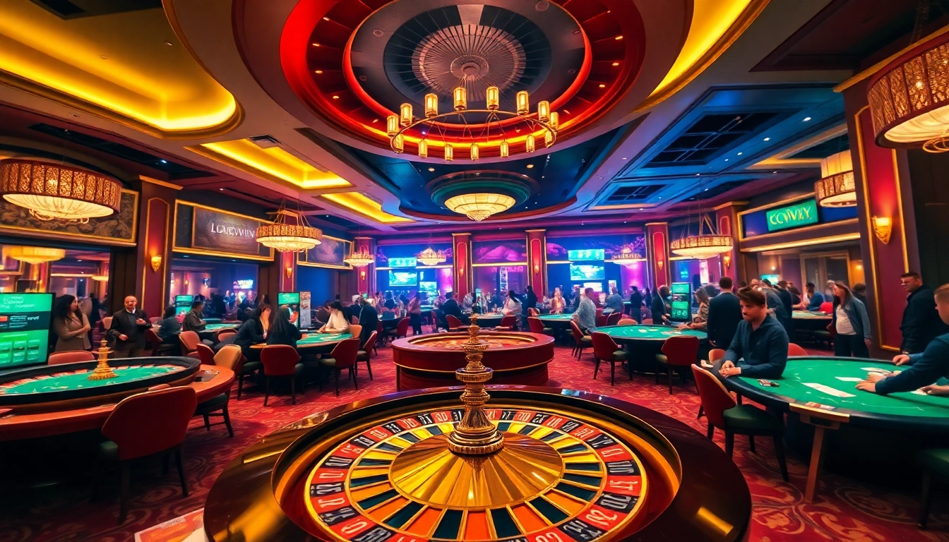 Experience the thrill of gameplay at Luckywin's luxurious casino, featuring roulette and poker.