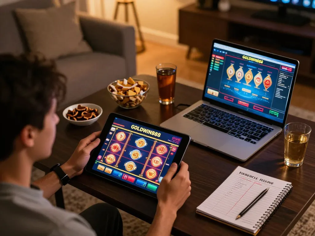 Pemain yang terlibat menikmati permainan slot di GOLDWIN88 sambil merencanakan taruhan mereka