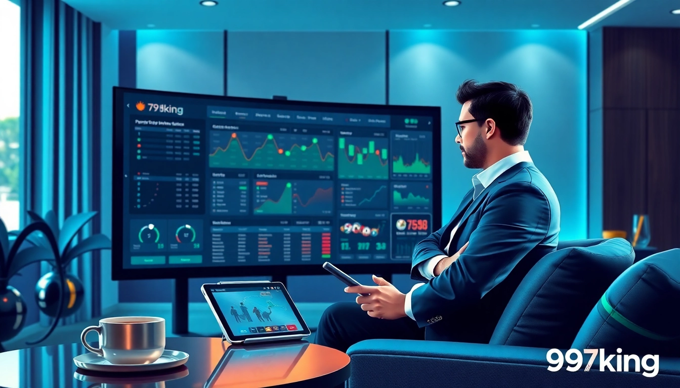 79king professional betting dashboard scene with live odds and analytics