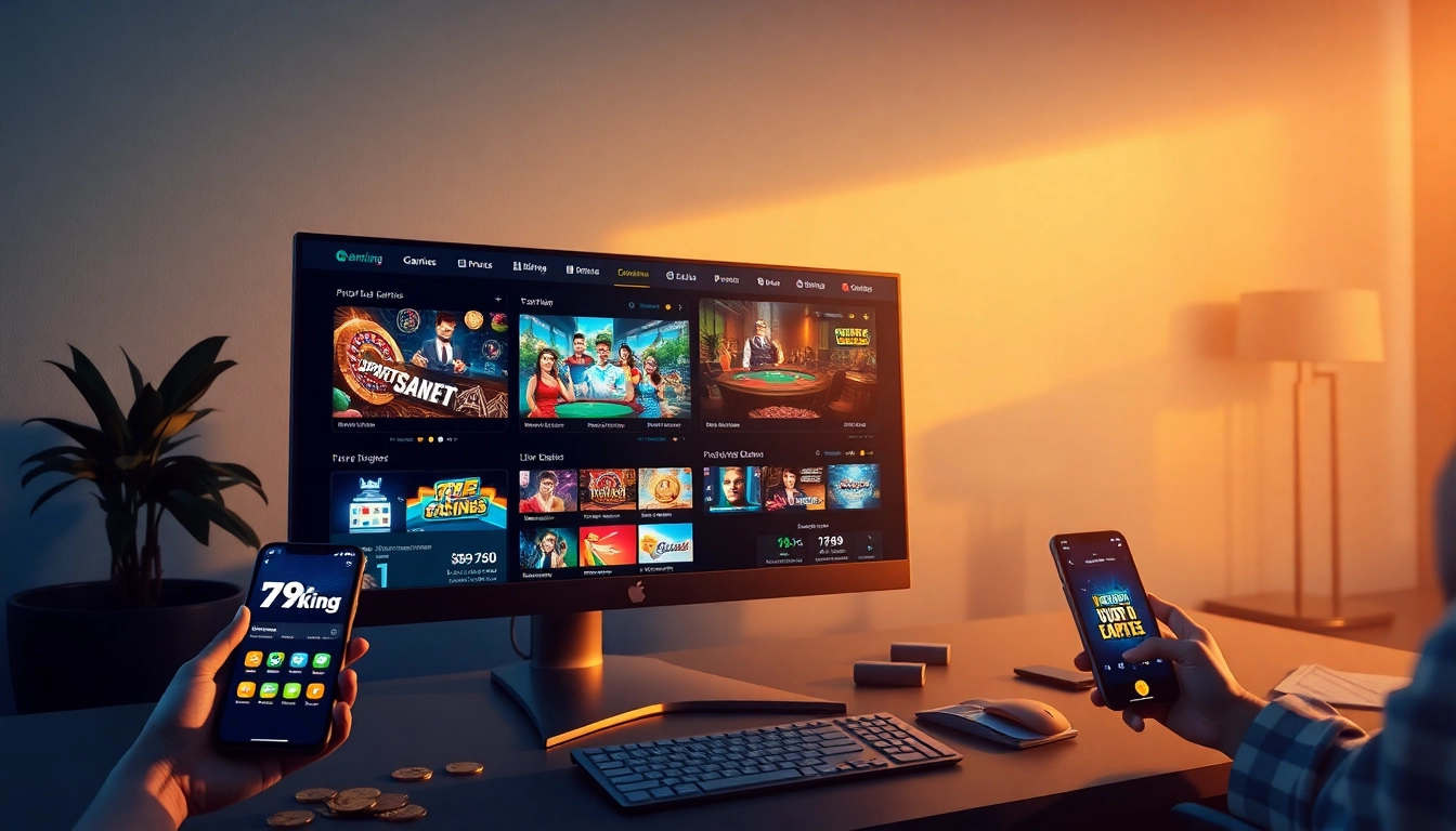 79king online betting platform interface showcasing diverse games and vibrant graphics.