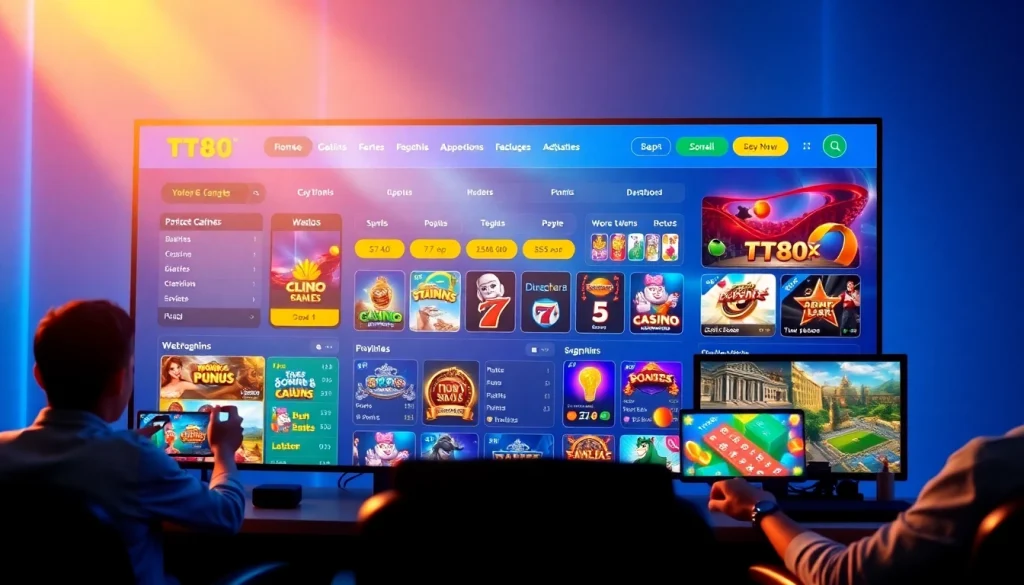 TT88 online gaming platform interface showcasing engaging casino games.