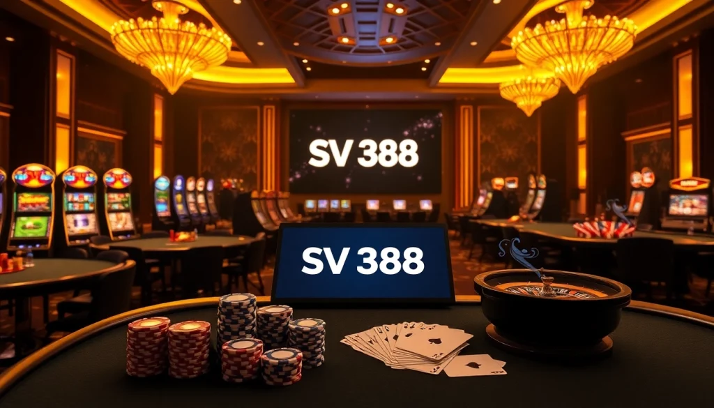Engage in the excitement of SV 388 with vibrant casino tables and immersive betting interfaces.