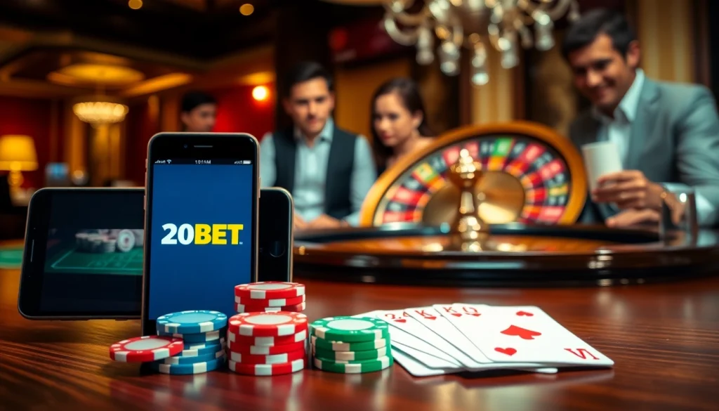 Enjoy easy betting with 20bet Download on your smartphone amidst thrilling casino action.