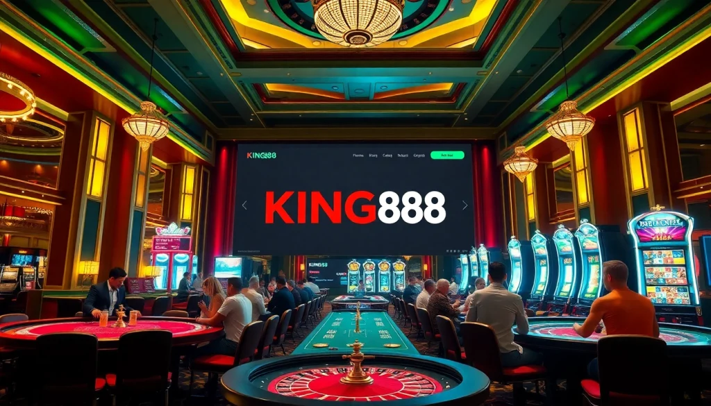 Engage with the excitement at trang chủ KING88, showcasing vibrant casino elements and lively gameplay.