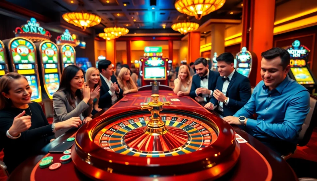 Experience the thrill of gambling with Link vào Jun88 amid vibrant casino elements.