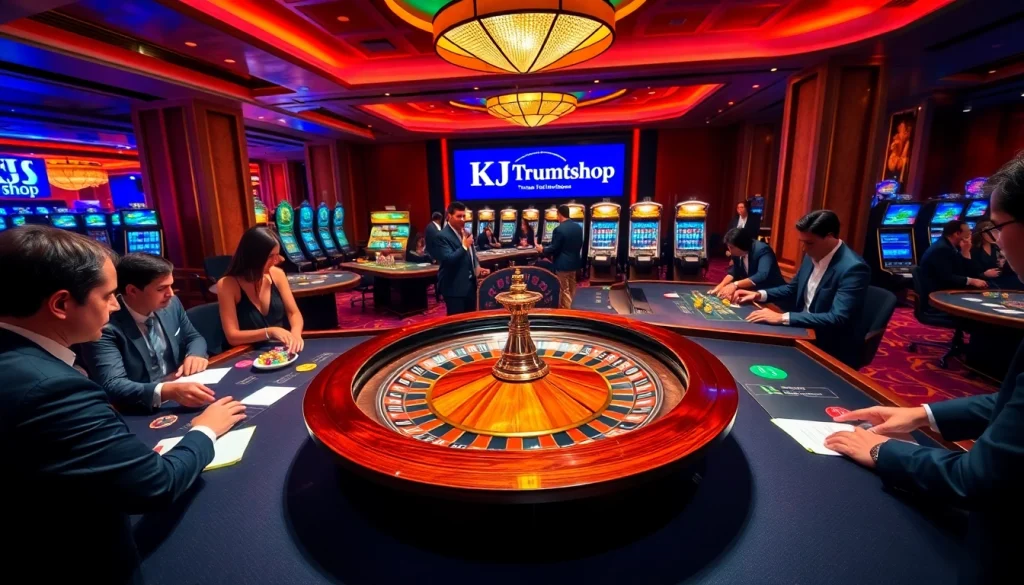 Experience the thrill of KJC Trumpshop with high-stakes betting at luxurious casino tables.