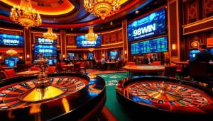 Experience the thrill of gaming at trang chu 98win with vibrant casino visuals and players in action.
