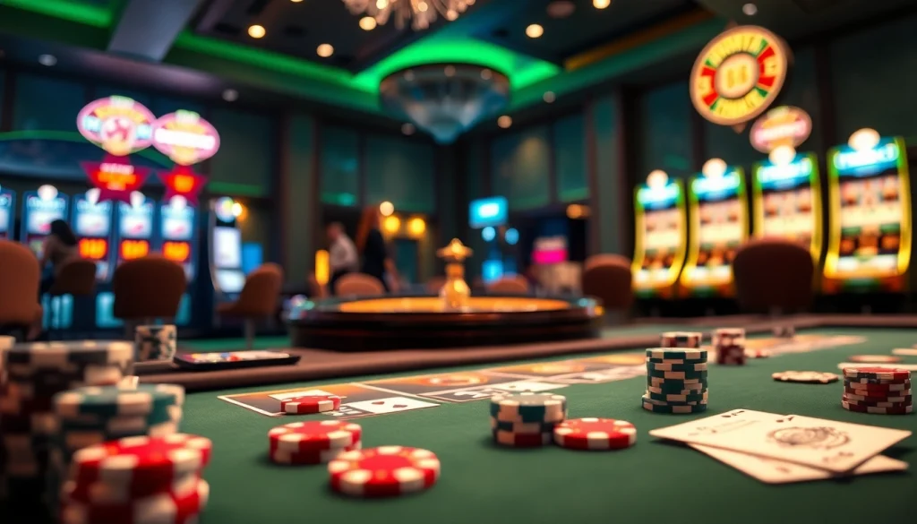 Players enjoying table games and slot machines at 888VI's luxurious casino environment.