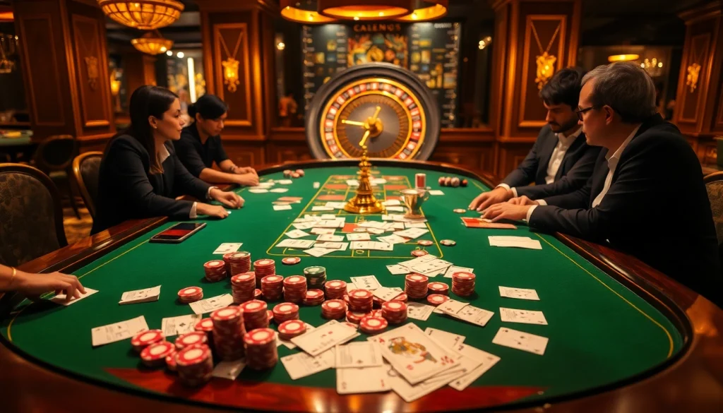 Experience the vibrant energy of GO8's luxurious casino gaming scene with poker chips and cards.