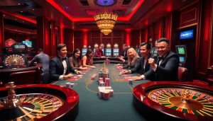 Experience thrilling gaming at thabet77.sa.com with vibrant poker tables and beautiful dealers.