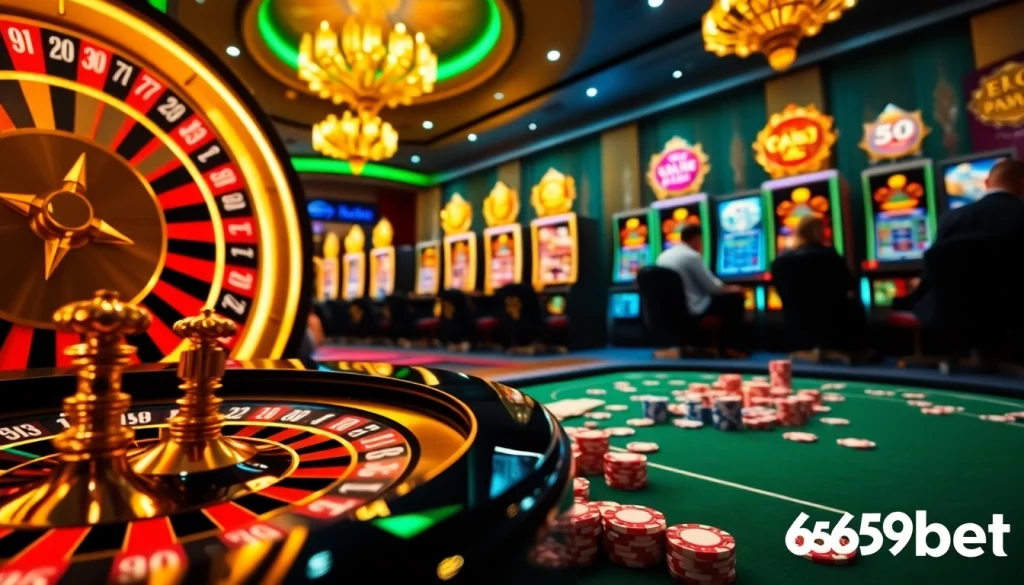 Engage in thrilling online gambling at 669bet with roulette and vibrant slot machines.