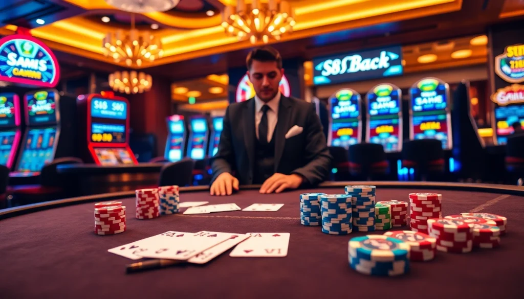 Exciting S8 casino action with poker chips and a luxurious gaming table setup.