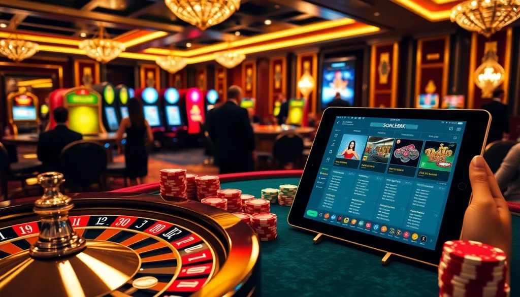 Engaging players at the luxurious casino table featuring betting chips and roulette, representing https://soibet.black/.