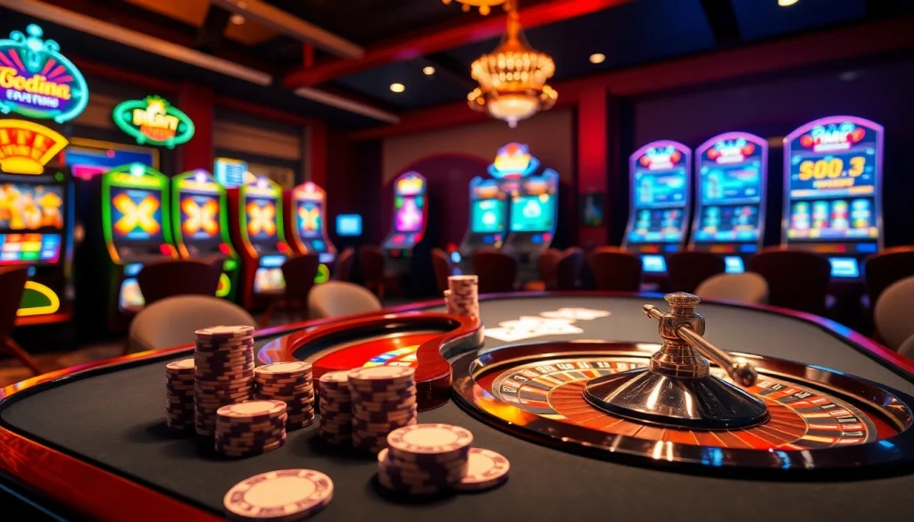 Experience the thrill of Liên minh okwin in a luxurious casino setting with poker and roulette.