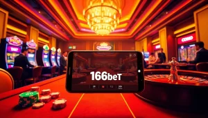 Experience the thrill of gaming with the 166bet Download interface on a luxurious casino table.