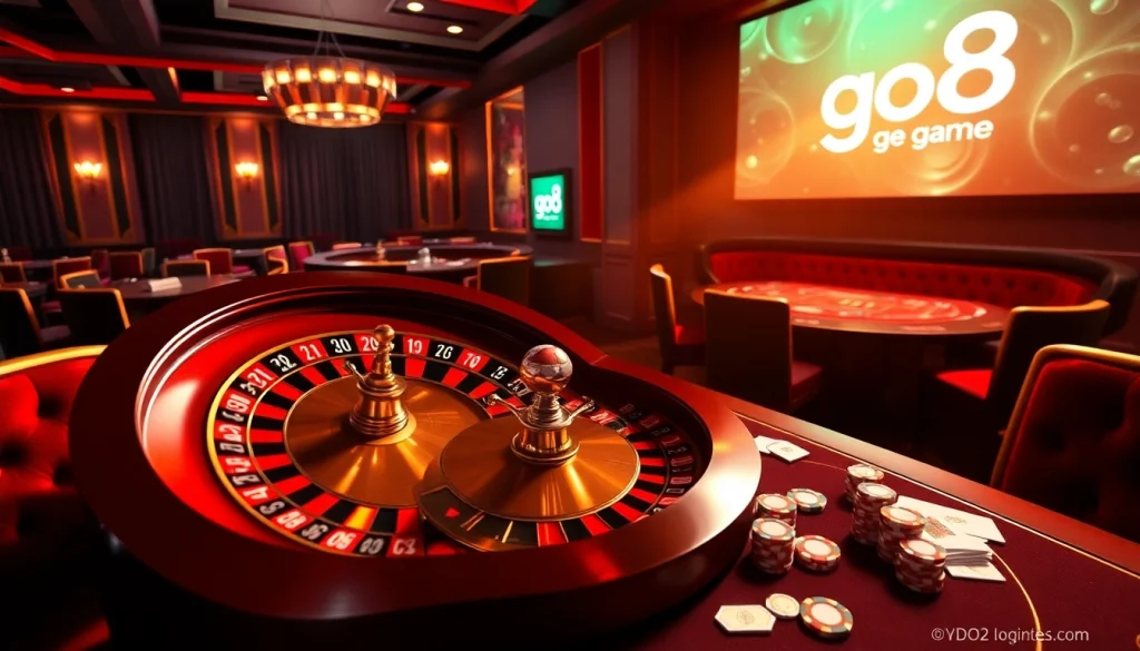 Engage with the exciting go8 game at a luxurious online casino featuring roulette and poker.
