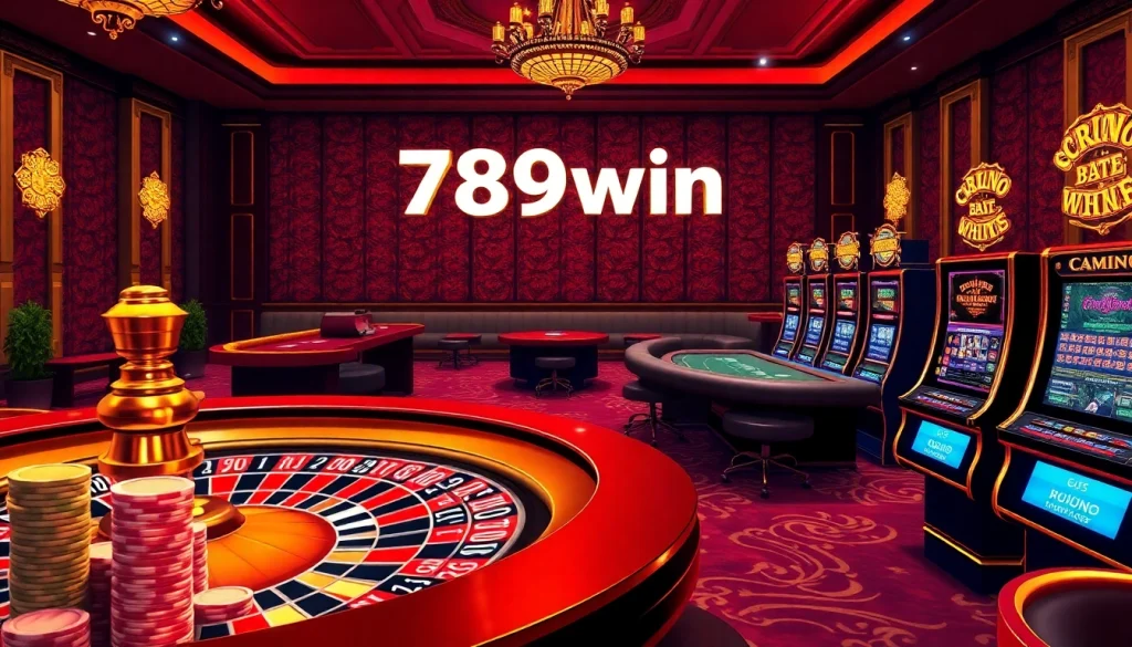 Experience the excitement of 789win.com with a vibrant online casino scene featuring roulette, poker, and slots.