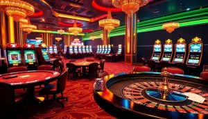 Experience the thrill of gambling at Hello88 with vibrant casino tables and exciting slot machines.
