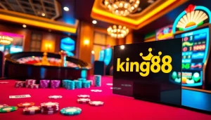 Experience dynamic gameplay at king88's luxurious casino with vibrant tables and thrilling action.