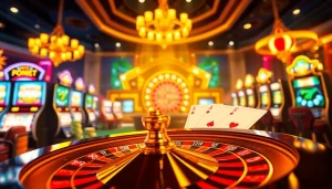 Experience the thrill of 777g Download with dynamic casino visuals featuring poker chips, cards, and a roulette wheel.